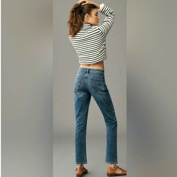 Pilcro Anthropologie Slim Boyfriend Denim Jean Mid Rise Straight Blue Size 27 - Picture 6 of 16